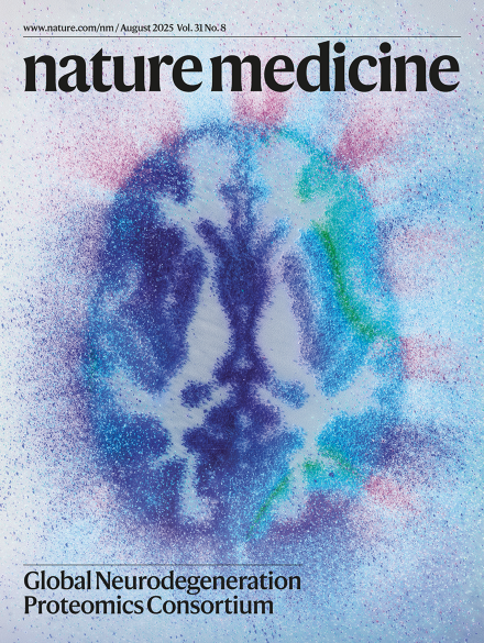 Nature Medicine August 2025 scientific journal cover for Teal Rise organ aging research